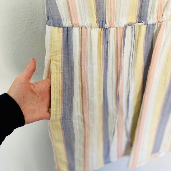 💜NWT a.n.a. Simply Pastel Stripe Paperbag Dress S - Picture 7 of 12